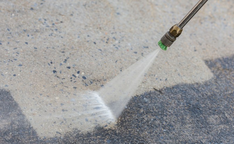 Rinse off concrete floor