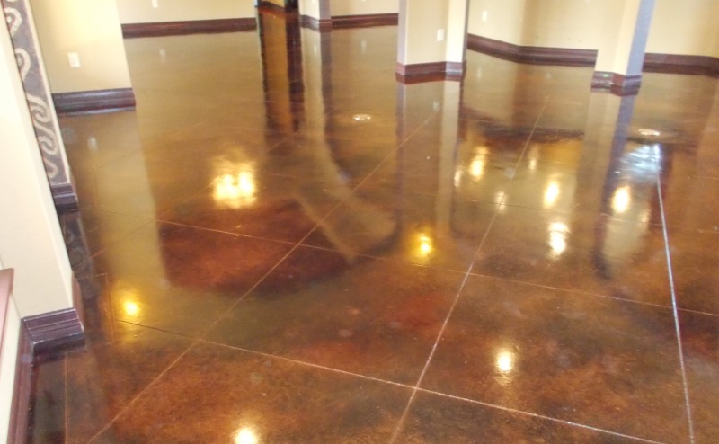 concrete stain tile look 