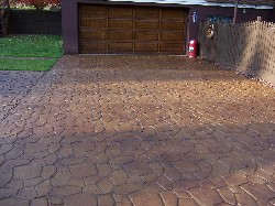 stained concrete driveway